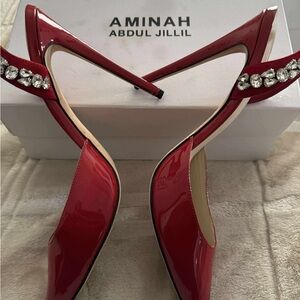 Aminah Abdul Jillil Red Patent Leather Heels